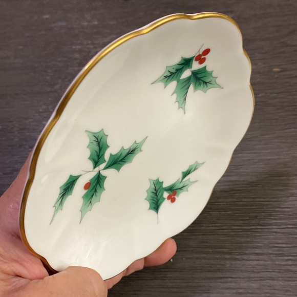 Mikasa ribbon holly canape plate - Picture 5 of 8